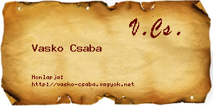 Vasko Csaba névjegykártya